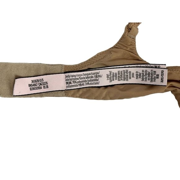 Victoria Secret No Underwire Lightly Padded T-shirt Push Up Nude / Tan Bra Size - Picture 4 of 4